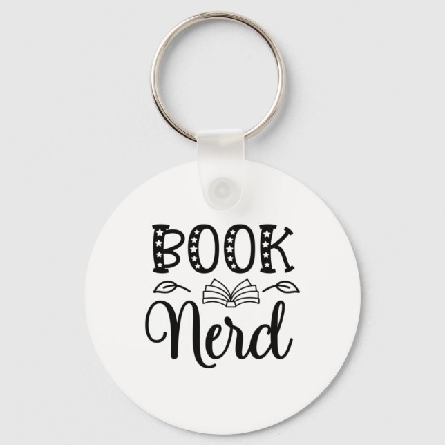Reading Art Book Nerd Key Ring (Front)
