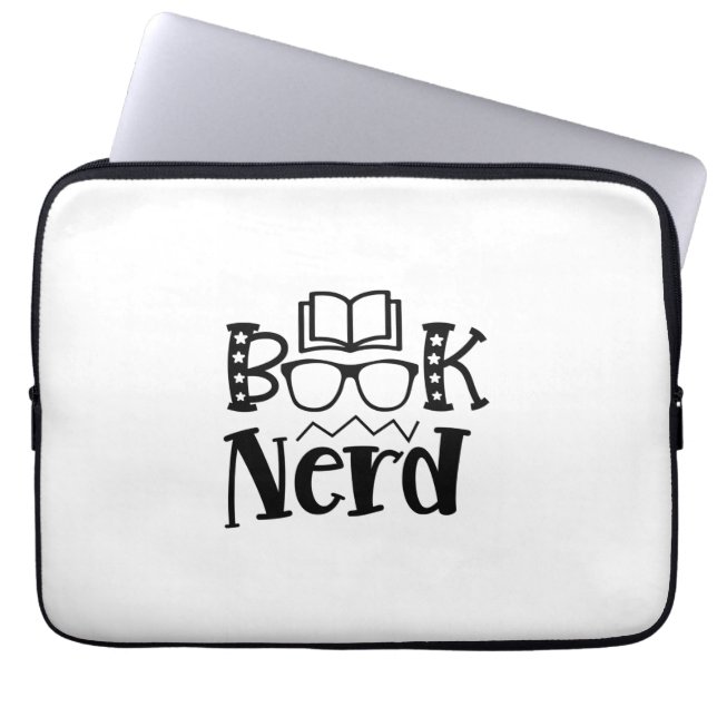 Reading Art Book Nerd Laptop Sleeve (Front)