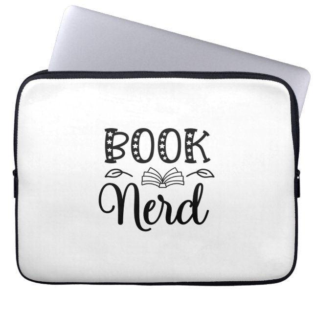 Reading Art Book Nerd Laptop Sleeve (Front)