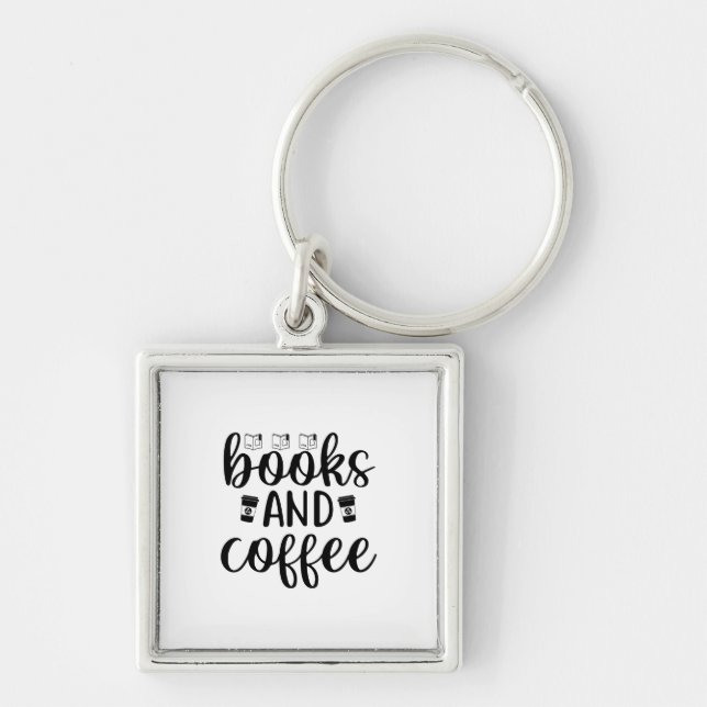 Reading Art Books And Coffee Key Ring (Front)