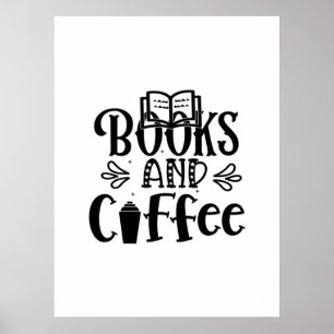 Reading Art Books And Coffee Poster