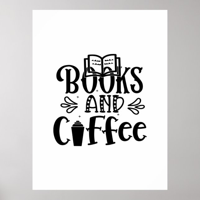 Reading Art Books And Coffee Poster (Front)
