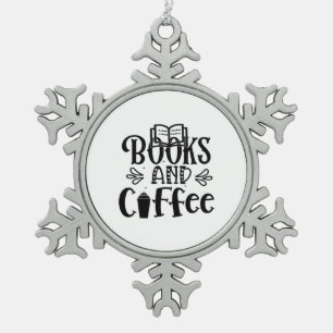 Reading Art Books And Coffee Snowflake Pewter Christmas Ornament