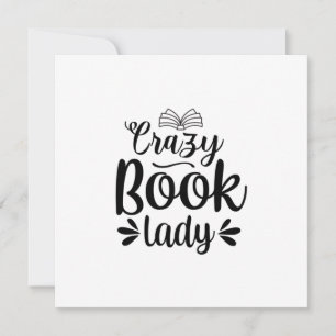 Reading Art Crazy Book Lady Holiday Card