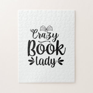 Reading Art Crazy Book Lady Jigsaw Puzzle