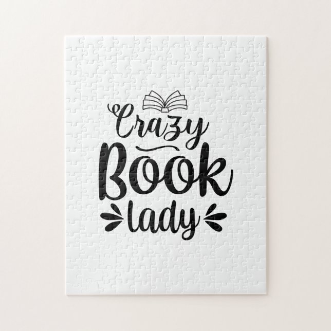 Reading Art Crazy Book Lady Jigsaw Puzzle (Vertical)
