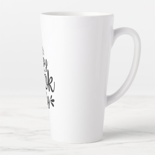 Reading Art Crazy Book Lady Latte Mug (Right)