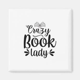 Reading Art Crazy Book Lady Magnet