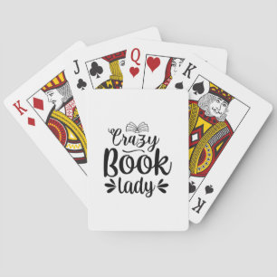 Reading Art Crazy Book Lady Playing Cards