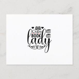 Reading Art Crazy Book Lady Postcard