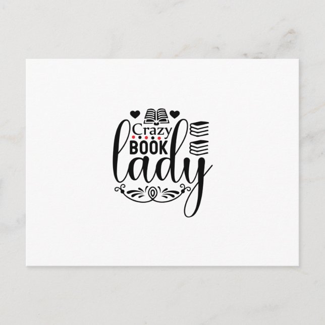 Reading Art Crazy Book Lady Postcard (Front)