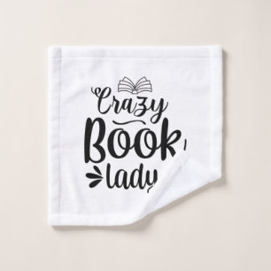 Reading Art Crazy Book Lady Wash Cloth