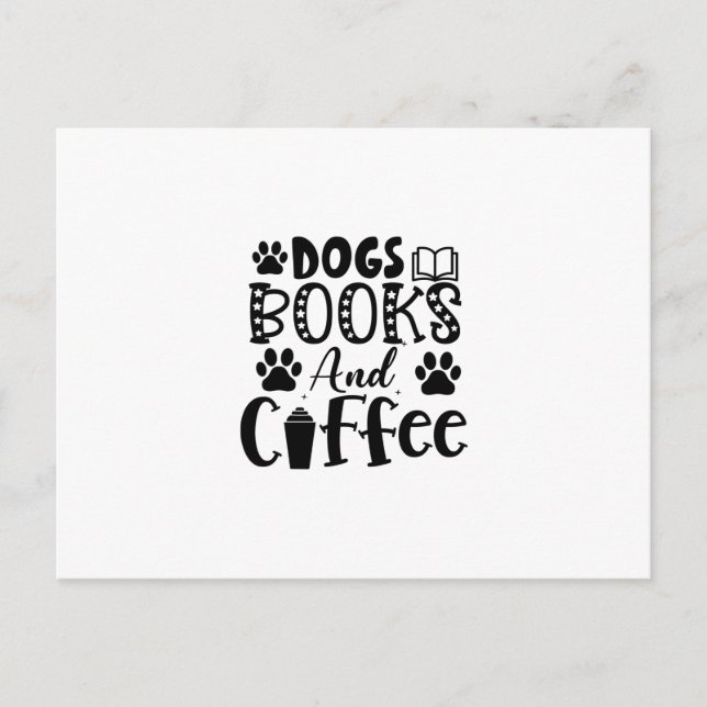 Reading Art Dogs Books And Coffee Postcard (Front)