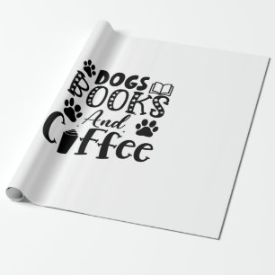 Reading Art Dogs Books And Coffee Wrapping Paper