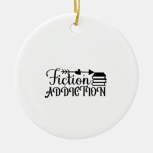 Reading Art Fiction Addiction Ceramic Ornament