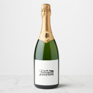 Reading Art Fiction Addiction Sparkling Wine Label