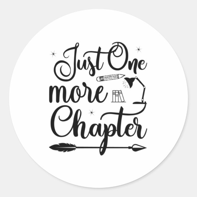 Reading Art Just One More Chapter Classic Round Sticker (Front)