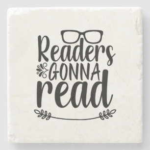Reading Art Readers Gonna Read Stone Coaster
