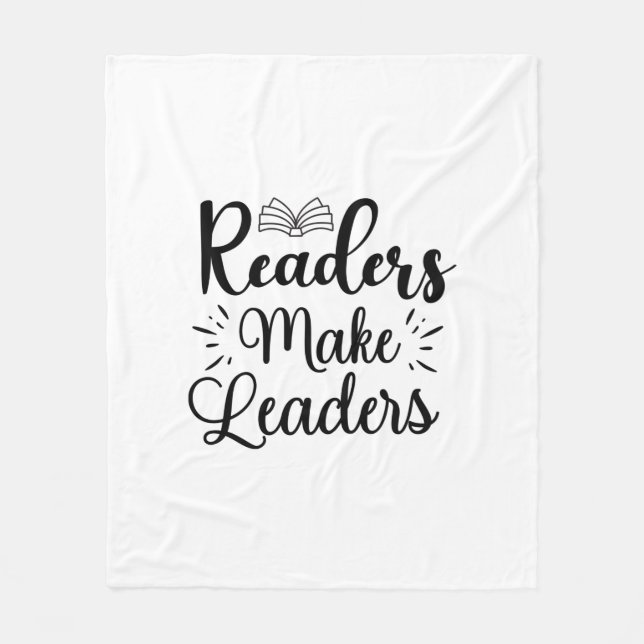 Reading Art Readers Make Leaders Fleece Blanket (Front)