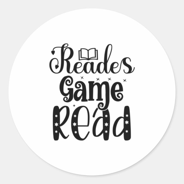 Reading Art Reades Game Read Classic Round Sticker (Front)