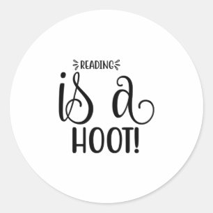 Reading Art Reading Is A Hoot Classic Round Sticker