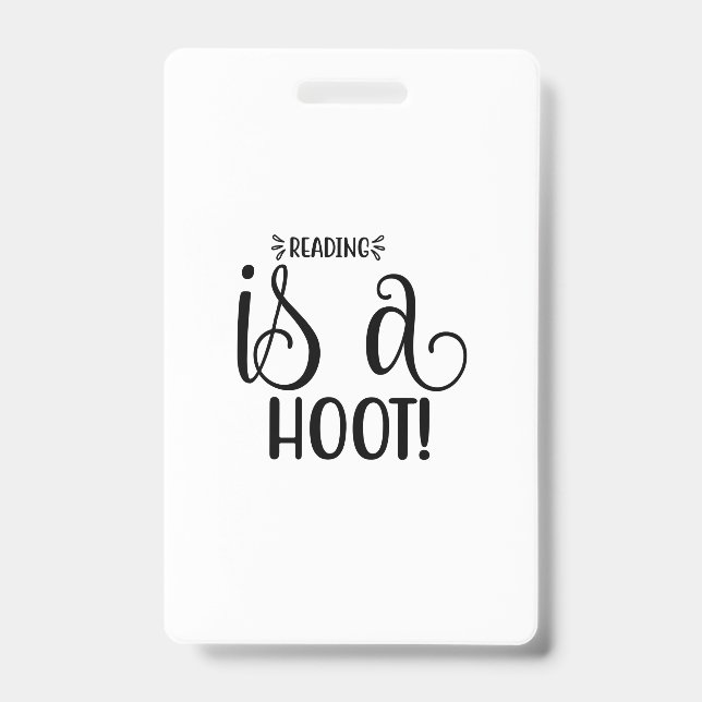 Reading Art Reading Is A Hoot ID Badge (Front)