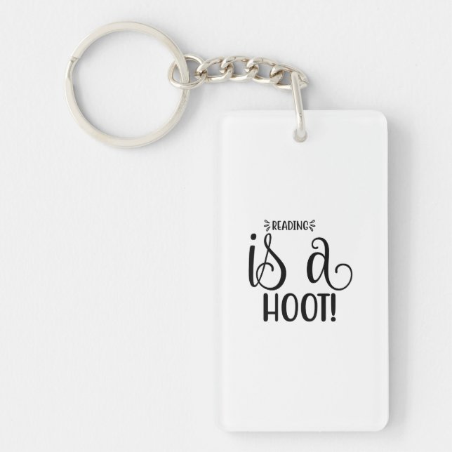 Reading Art Reading Is A Hoot Key Ring (Front)