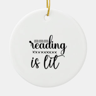 Reading Art Reading Is Lit Ceramic Ornament