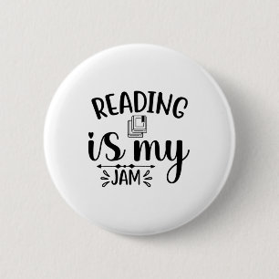 Reading Art Reading Is My Jam 6 Cm Round Badge
