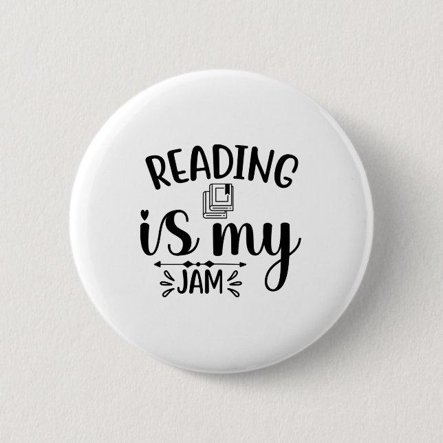 Reading Art Reading Is My Jam 6 Cm Round Badge (Front)