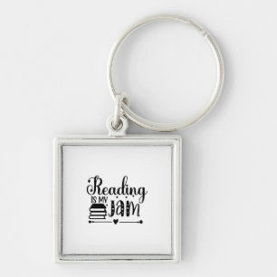 Reading Art Reading Is My Jam Key Ring