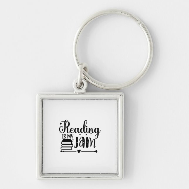 Reading Art Reading Is My Jam Key Ring (Front)