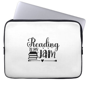 Reading Art Reading Is My Jam Laptop Sleeve