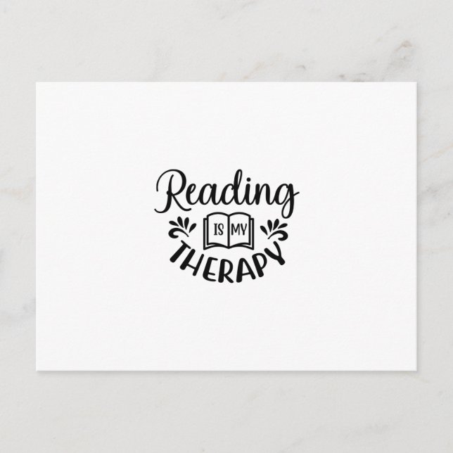 Reading Art Reading Is My Therapy Postcard (Front)