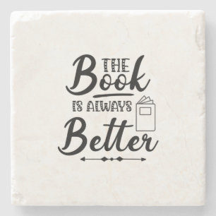 Reading Art The Book Is Always Better Stone Coaster