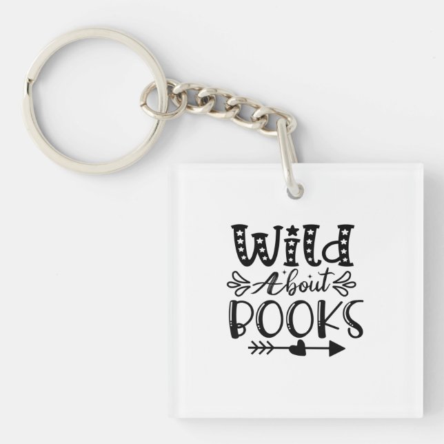 Reading Art Wild About Books Key Ring (Front)