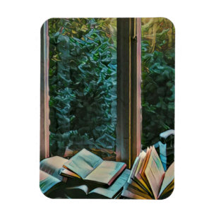 Reading artwork gift magnet