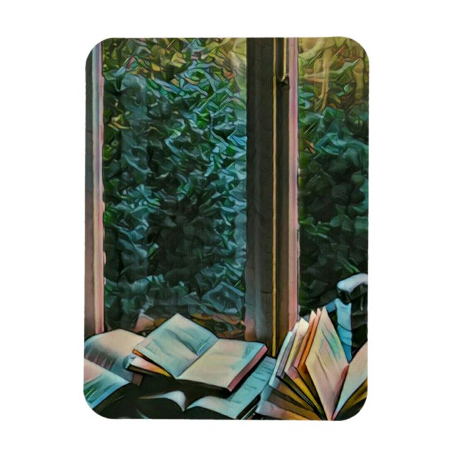 Reading artwork gift magnet (Vertical)