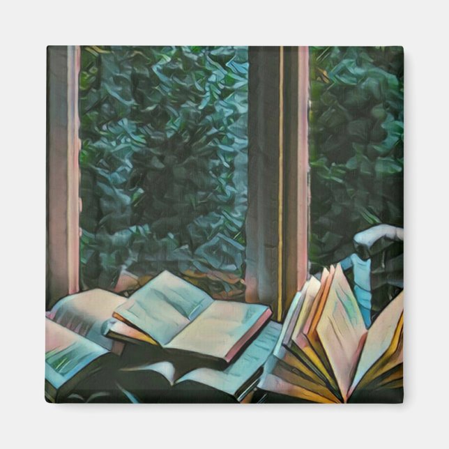 Reading artwork gift magnet (Front)