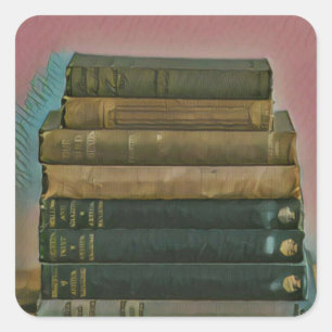 Reading artwork gift square sticker