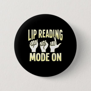 Reading Asl Hand Gesture Deaf Hearing Loss Awarene 6 Cm Round Badge