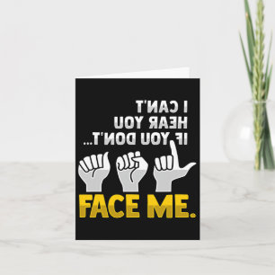 Reading Asl Hand Gesture Deaf Hearing Loss Awarene Card