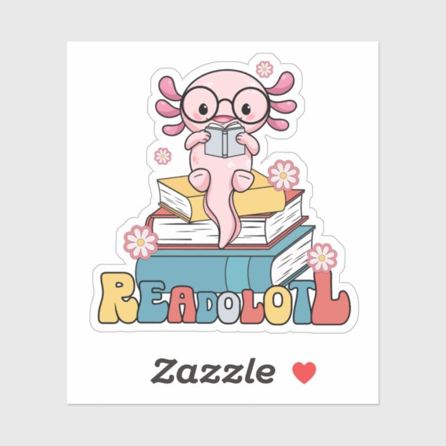 Reading Axolotl Pun Cute Bookworms Reader (Sheet)