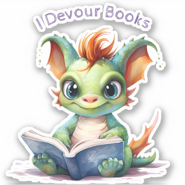  *~* Reading Baby Dragon  - I DEVOUR AP88 BOOKS (Front)