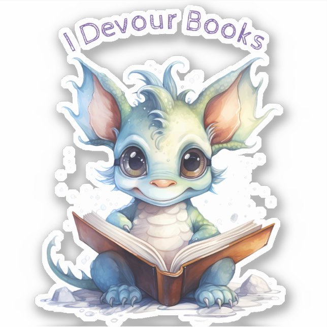  *~* Reading Baby Dragon  - I DEVOUR BOOKS AP88 (Front)