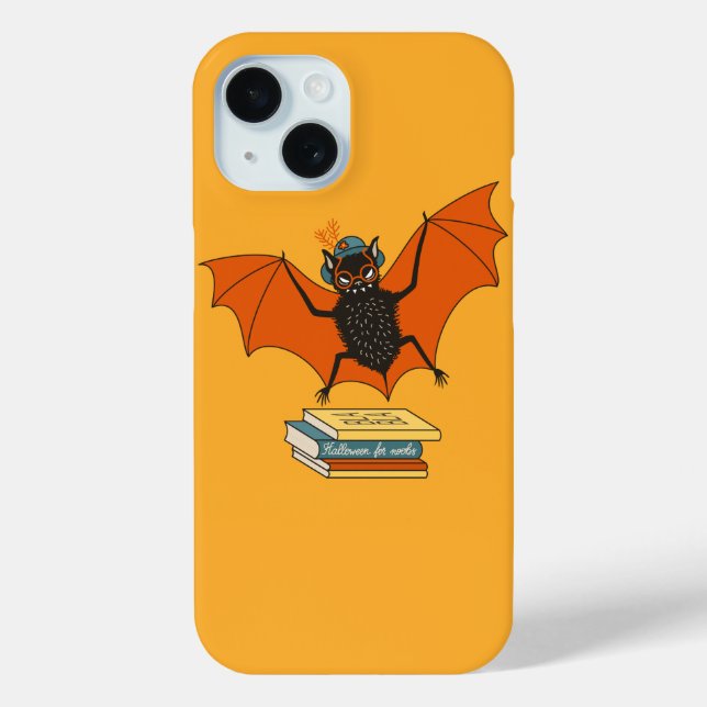 Reading Bat | Whimsical Librarian with Books Case-Mate iPhone Case (Back)