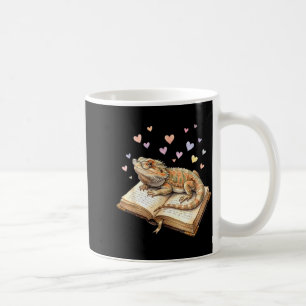 Reading bearded dragon reptile book lover for boys coffee mug