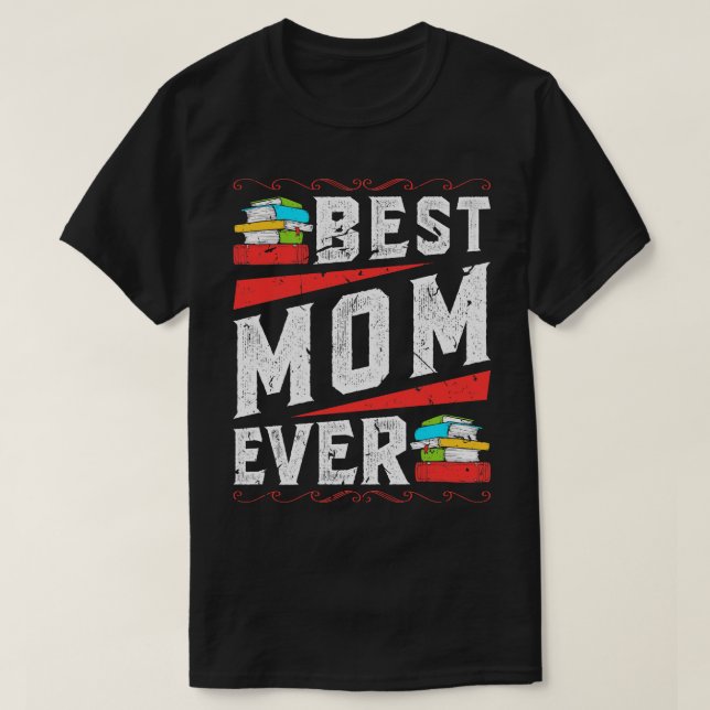 Reading Best Mum Book Lover T-Shirt (Design Front)