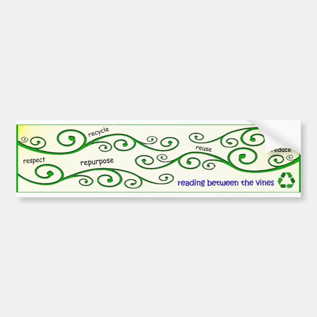 Reading Between the Vines Bumper Sticker (Front)