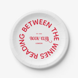 Reading Between The Wines Book Club Red Crest Paper Plate